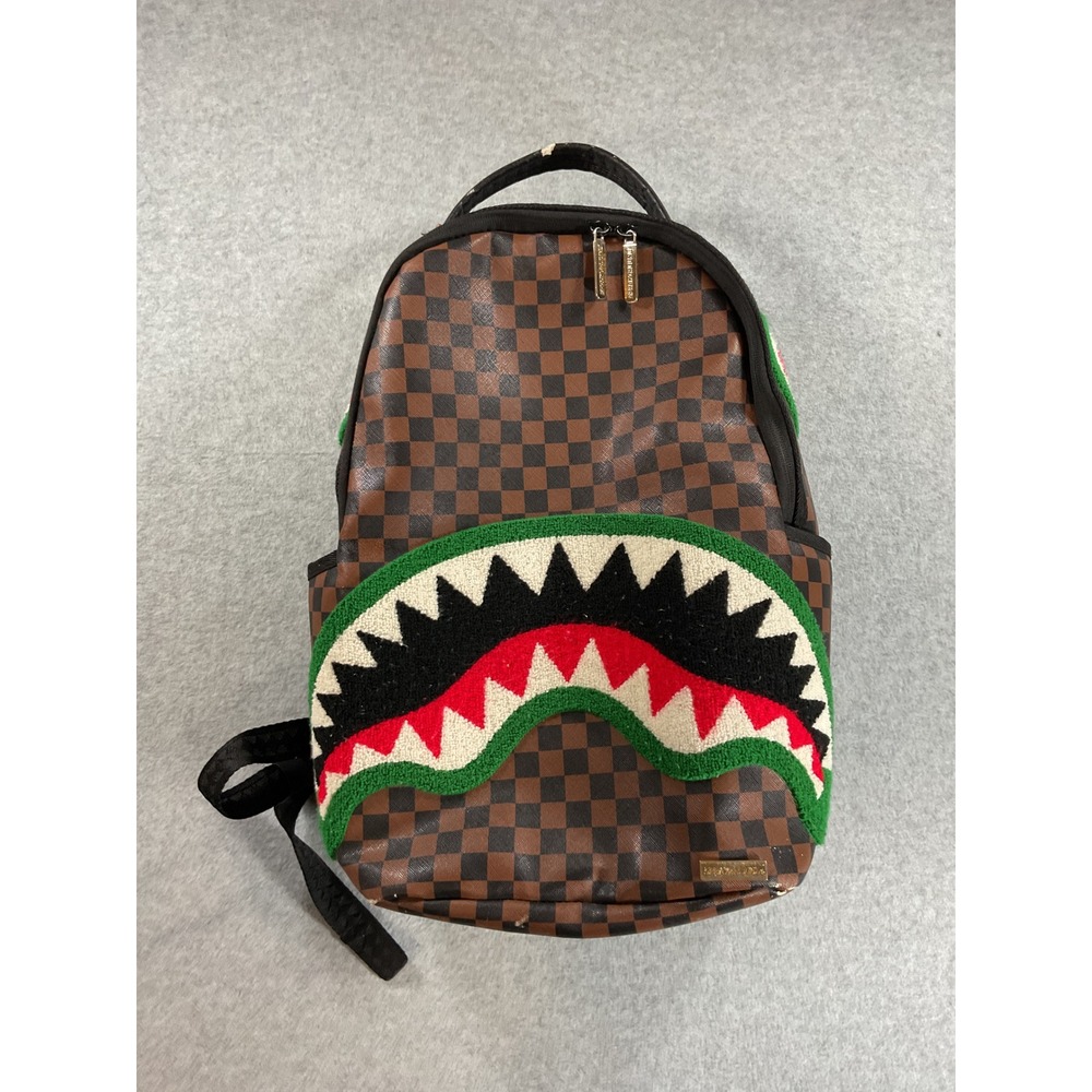 Sprayground Limited Edition Shark Mouth Checkered Backpack Streetwear